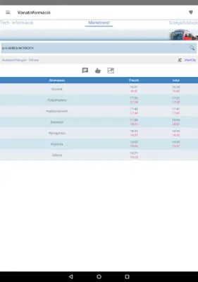 Vonatinfó android App screenshot 0