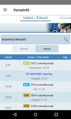 Vonatinfó android App screenshot 10