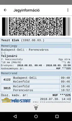 Vonatinfó android App screenshot 11