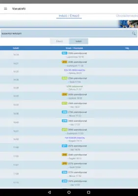 Vonatinfó android App screenshot 2