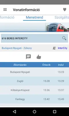Vonatinfó android App screenshot 8